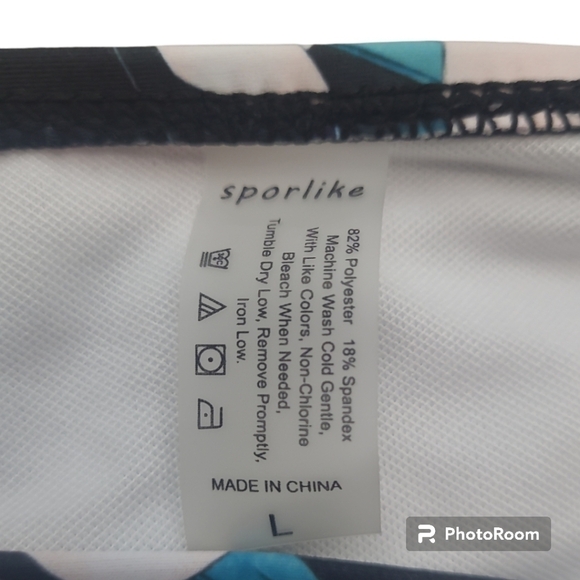 Sporlike Floral High Waist Black Pink Green Bathing Suit Bottom Size Large - Picture 3 of 5